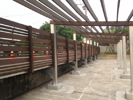 木紋塑膠仿木,塑木,麟洛國中