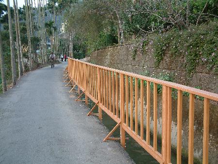 木紋塑膠仿木,塑木,南投縣埔里鎮自行車道