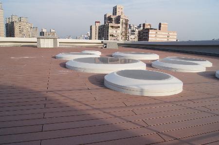 景觀材料,塑木,台中圖書館