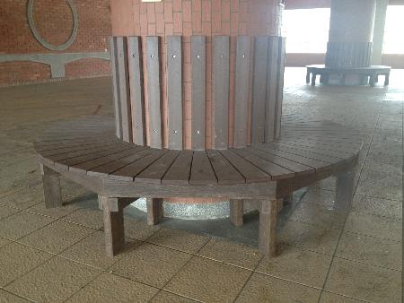 木作工程,環型座椅.塑木.北市文昌國小