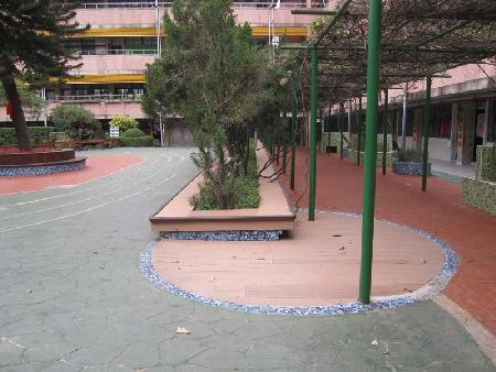 景觀材料,木纖仿木,實踐國小