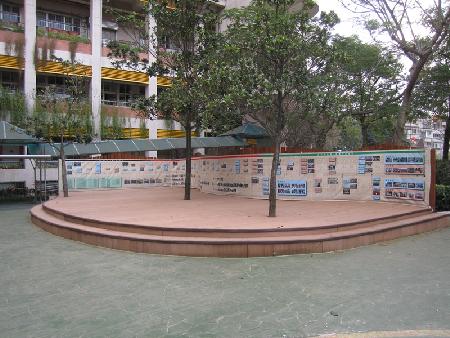 景觀材料,木纖仿木,實踐國小