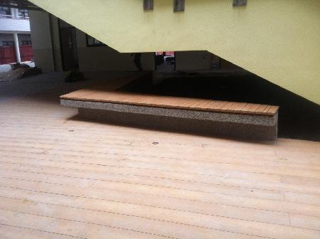 木紋塑膠仿木,塑木,北勢國民小學