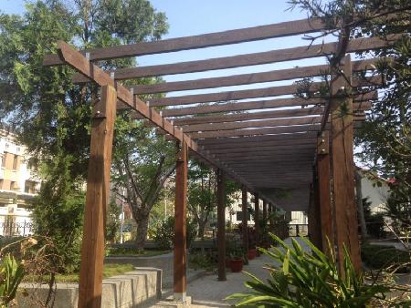 木紋塑膠仿木,塑木,南投教會