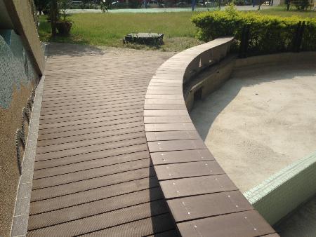 木作工程,塑木,平台,座椅,長安國小