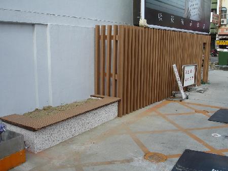 景觀材料,木纖仿木,台南大同加油站