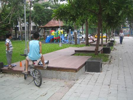 景觀材料,塑木,木纖仿木,武昌公園