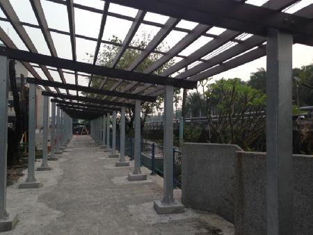 木紋塑膠仿木,塑木,麟洛國中