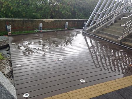 木紋塑膠仿木,塑木,台中市北屯區水資源回收中心